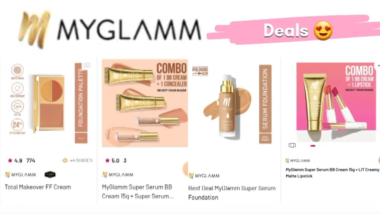 MyGlamm Deal 🥳 Super Serum Foundation, Concealer, Bb cream, Ff Pallete  