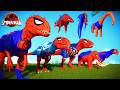 Indominus Rex vs Tyrannosaurus Rex vs Brachiosaurus vs Mammoth, Big Spider Dinosaurs Battle