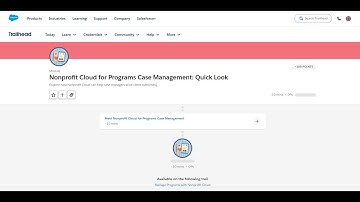 Nonprofit Cloud for Programs Case Management : Quick Look Trailhead Answer #trailheadbadges