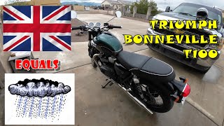 Rainy Triumph Bonneville
