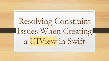 Resolving Constraint Issues When Creating a UIView in Swift