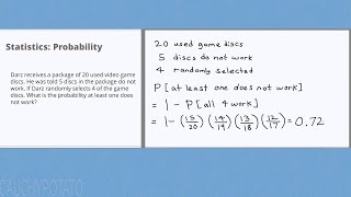 Statistics Probability 4: Calculating Probability Example