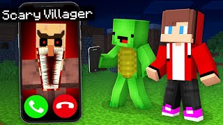 Scary Villager Calls JJ and Mikey at Night - Minecraft (Maizen)