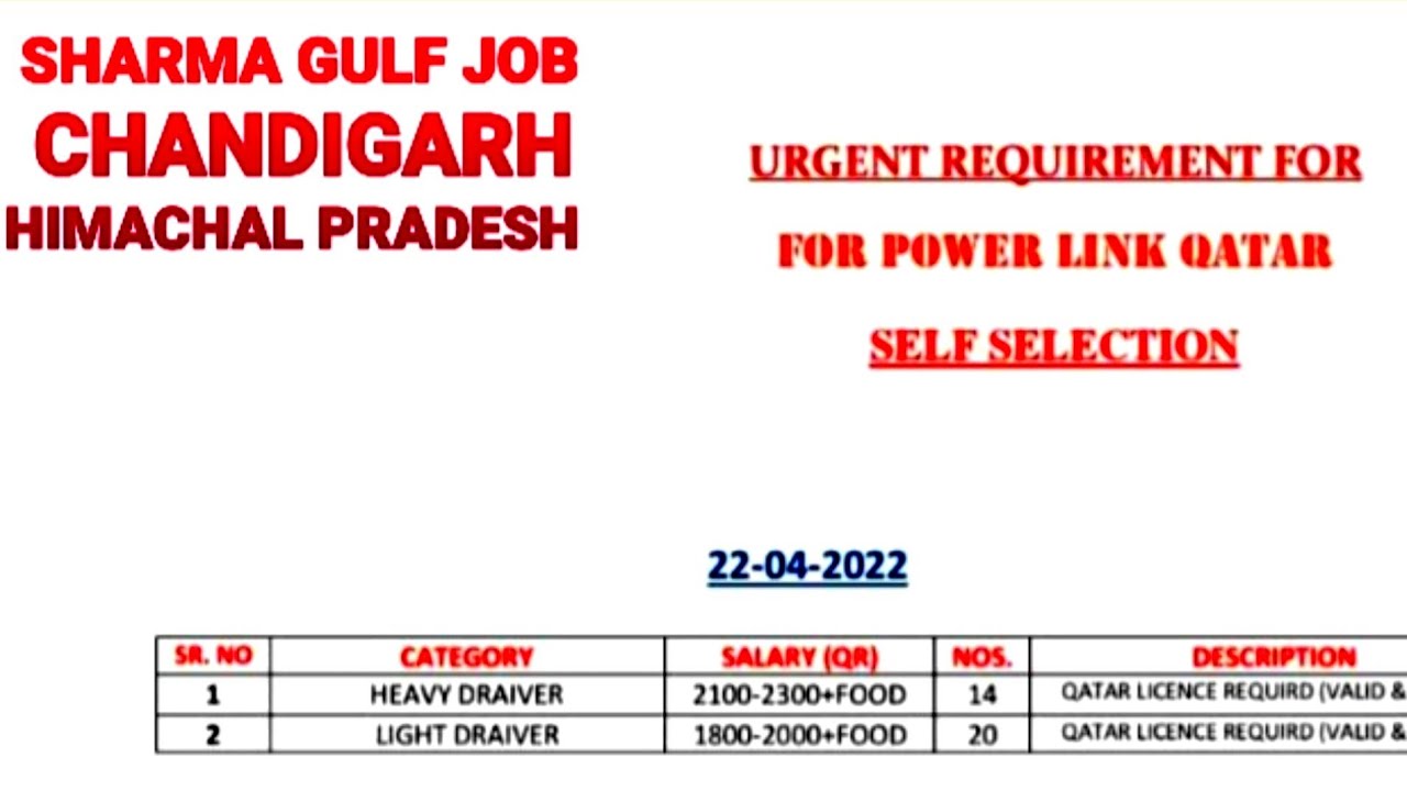 Have Driver Light Driver JOB Doha QATAR YouTube