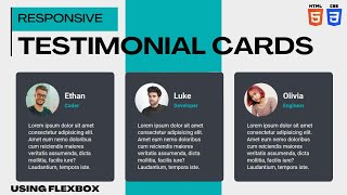 Let's Create a Responsive Testimonial Card using HTML and CSS | FlexBox | Speed Tutorial