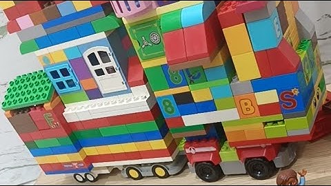 satisfying DIY lego building blocks build lego bridge, lego train station