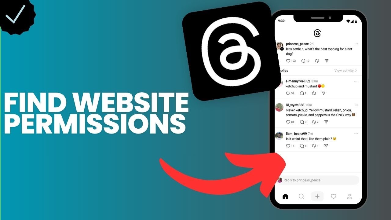 Где в Threads можно найти настройки прав доступа к сайту?