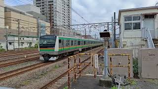 E233系3000番台コツE-74編成+コツE-15編成　鶴見通過　20250424 161701