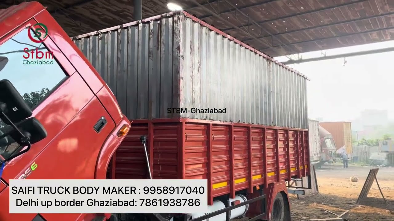 New Tata 709 open body to close container body making part.5