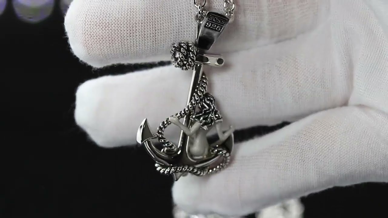 Men Anchor Necklace, Anchor and Lady Necklace. – Ecks Jewelry
