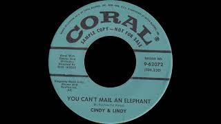 Cindy & Lindy - You Cant Mail An Elephant 1959