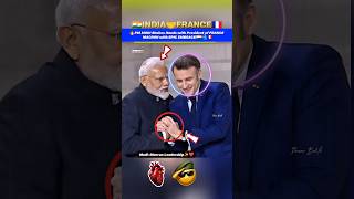 🔥PM MODI Shakes Hands with President of FRANCE MACRON with EPIC EMBRACE!🇮🇳🫂🇲🇫 #shorts