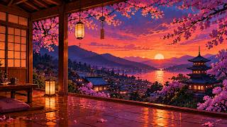 Japanese Sunset Lofi 🌙 Pixel Lofi | Emotional Beats to Relax, Study & Sleep screenshot 4