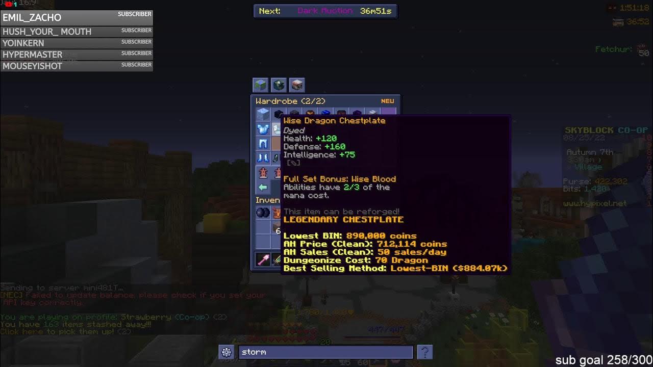 hypixel skyblock trying to get storm gear YouTube
