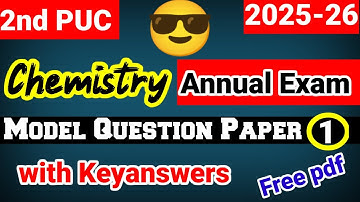 2nd puc chemistry model question paper 1 with keyanswer 2026 karnataka 