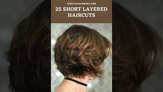 25 Short Layered Haircuts short hair with bangs and layers Resimi