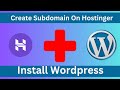 How To Create Subdomain And Install WordPress in Hostinger | The Tecnic