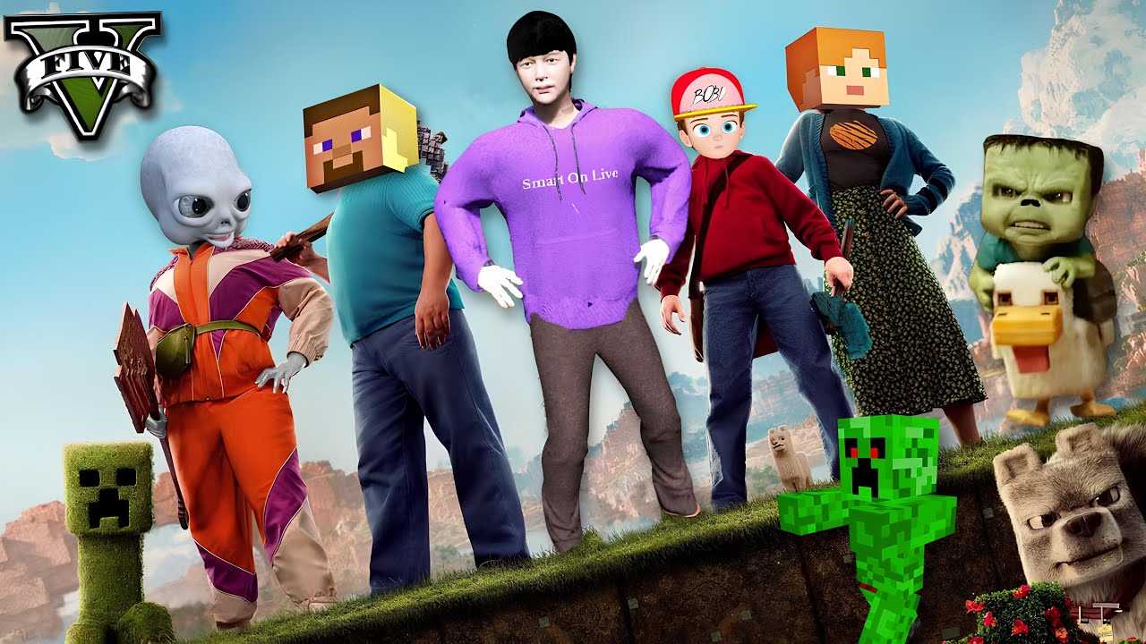 Minecraft ကမ္ဘာကိုသွားတဲ့ Secret Portal ကိုရှာတွေ့ခဲ့တယ် | Minecraft Portal in GTA V | SMART On Live