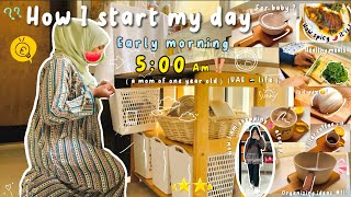 ?How I start my day from 5:00 Am as a mom of one | Dubai day in my life | organizing kitchen |tea ⏰