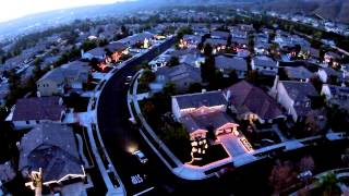 Christmas Light Display as Seen by Drone Wizards in Winter