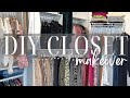 Diy closet transformation  closet makeover  custom closet system