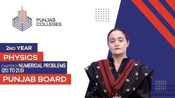 PGC Lectures-Inter Part II-Punjab Board-Physics-Chapter 21- Numerical Problems (21.1 to 21.5)