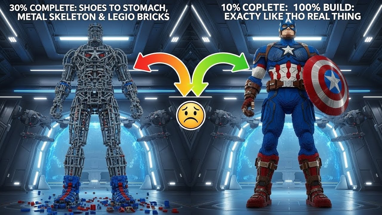 Building a GIANT LEGO Captain America! (Satisfying Timelapse)