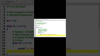 Nested if statement program in Perl || #shorts