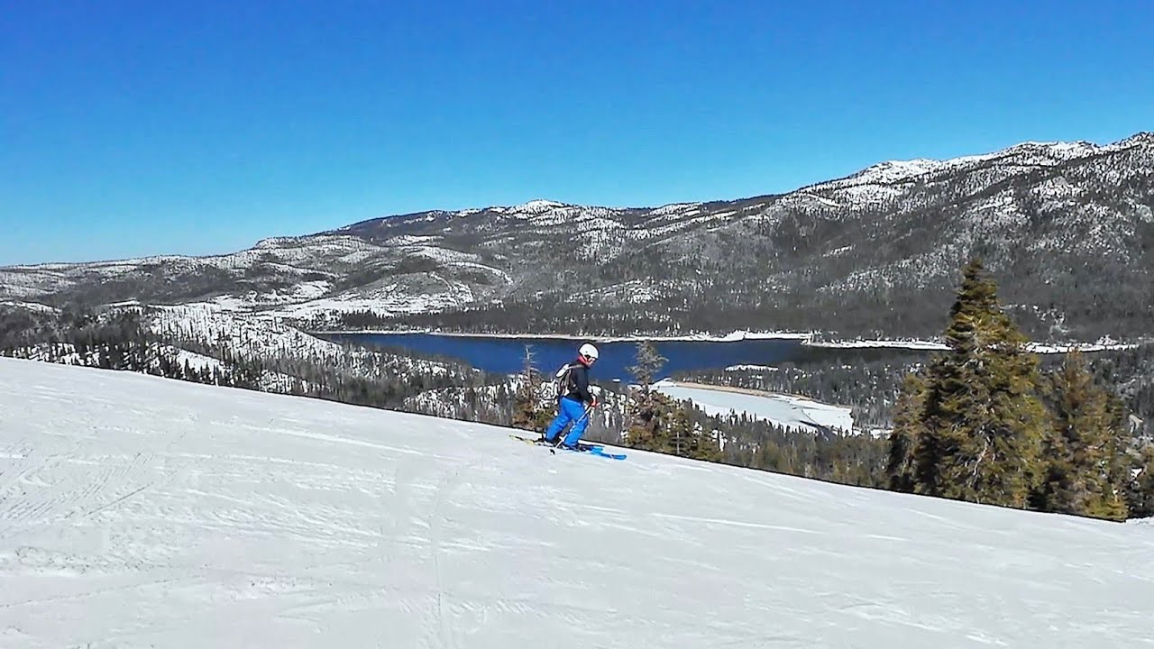 Easiest and longest ski run at China Peak Ski Resort above Shaver Lake and Huntington Lake 3-8-26