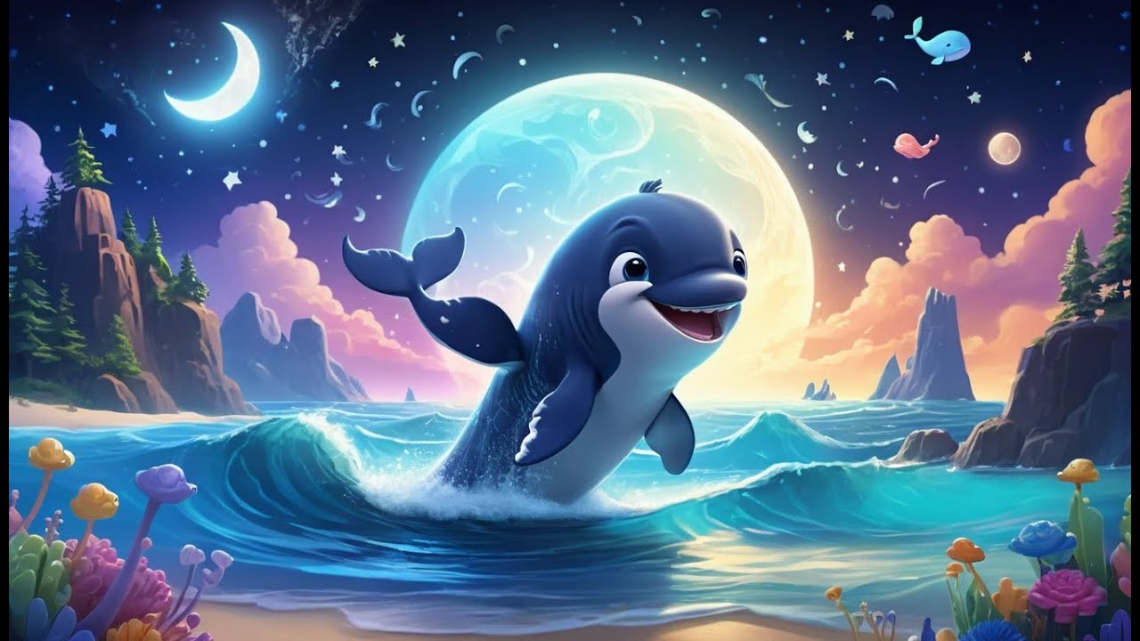 Whales Go Dancing Under the Moon! | Gentle Ocean Rhyme for Kids | Nighttime Dance Song