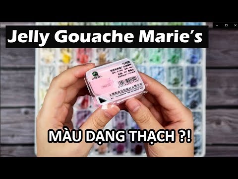 [ Họa cụ Lỗ Store ] Dùng thử màu thạch Jelly Gouache Marie's | Lobeo | Speed Paint