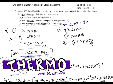 Thermodynamics - 4-4 Ideal Gas Specific Heat example 1