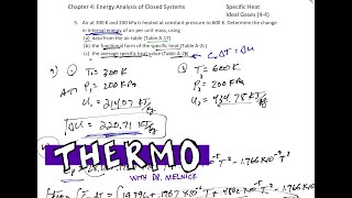 Thermodynamics - 4-4 Ideal Gas Specific Heat example 1