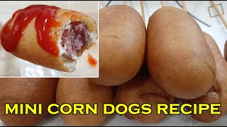 MINI CORN DOG RECIPE USING PANCAKE MIX | HOW TO MAKE CORN DOGS | CORN DOGS ON STICK