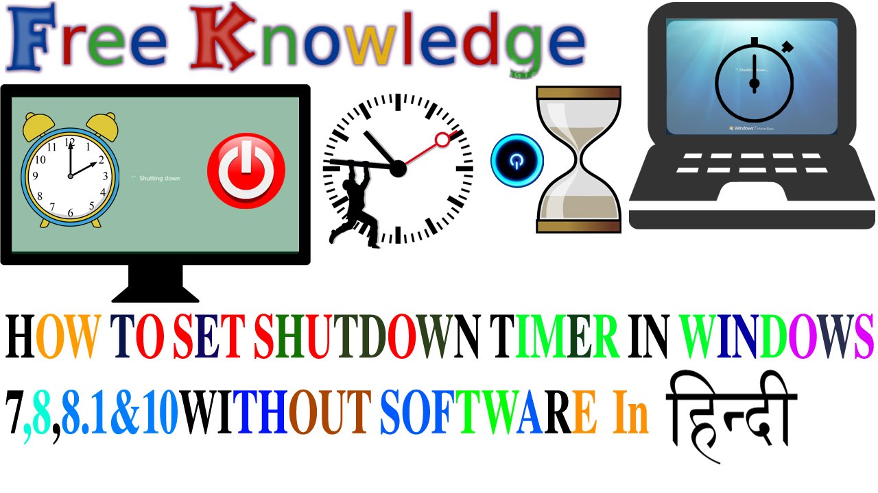 how to set shutdown timer in windows 7,8,8.1&10 without software in ...