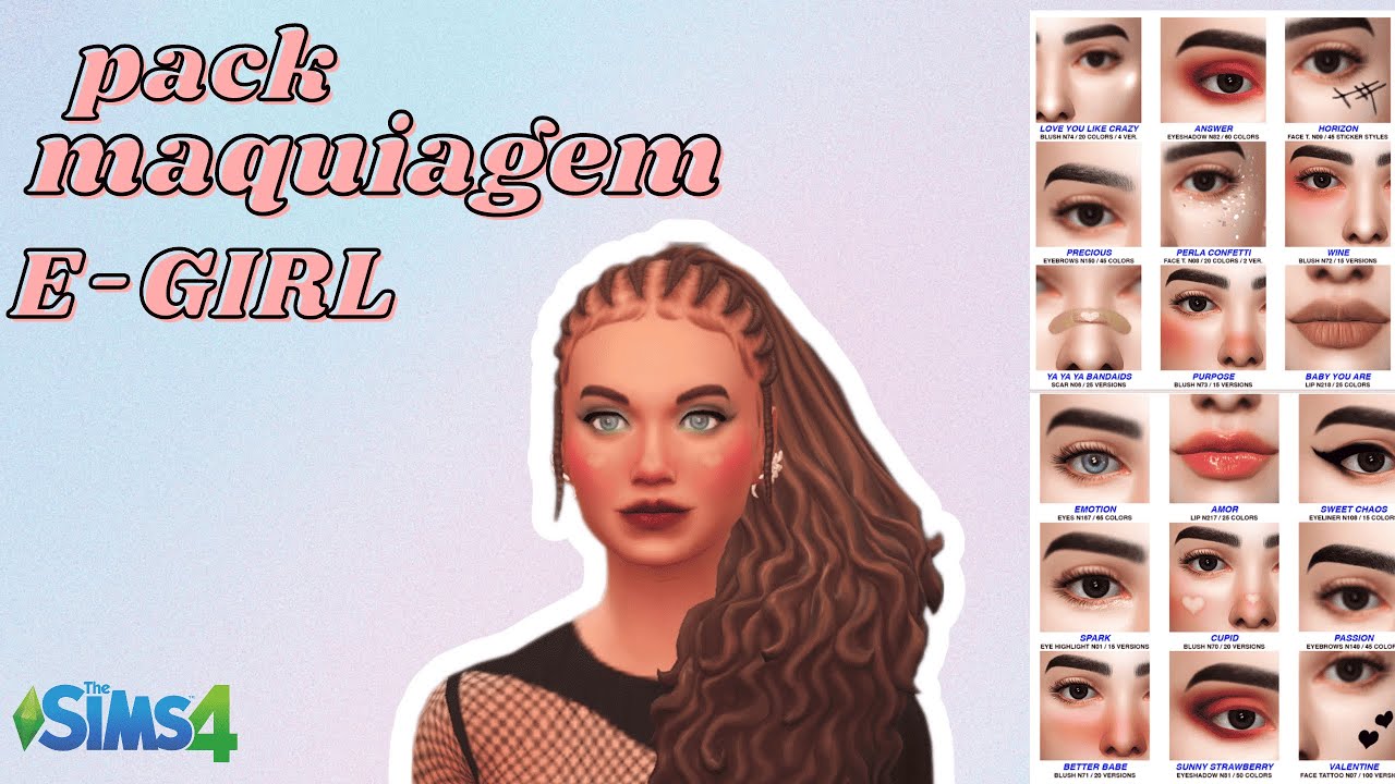 PACK DE MAQUIAGEM E-GIRL | THE SIMS 4