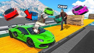 Gta 5 Chop And Frosty Jump Cars In Carss Vs Runners Challenge