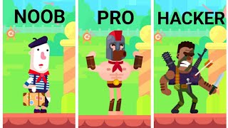 BOWMASTER NOOB VS PRO VS HACKER PART 1 screenshot 5
