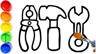 🔧⚡ Draw Electric Tools for Kids | Mechanic Tools Drawing ✏️ | Kids Songs & Rhymes 🎵 | Yup Yup Go 🌈👶