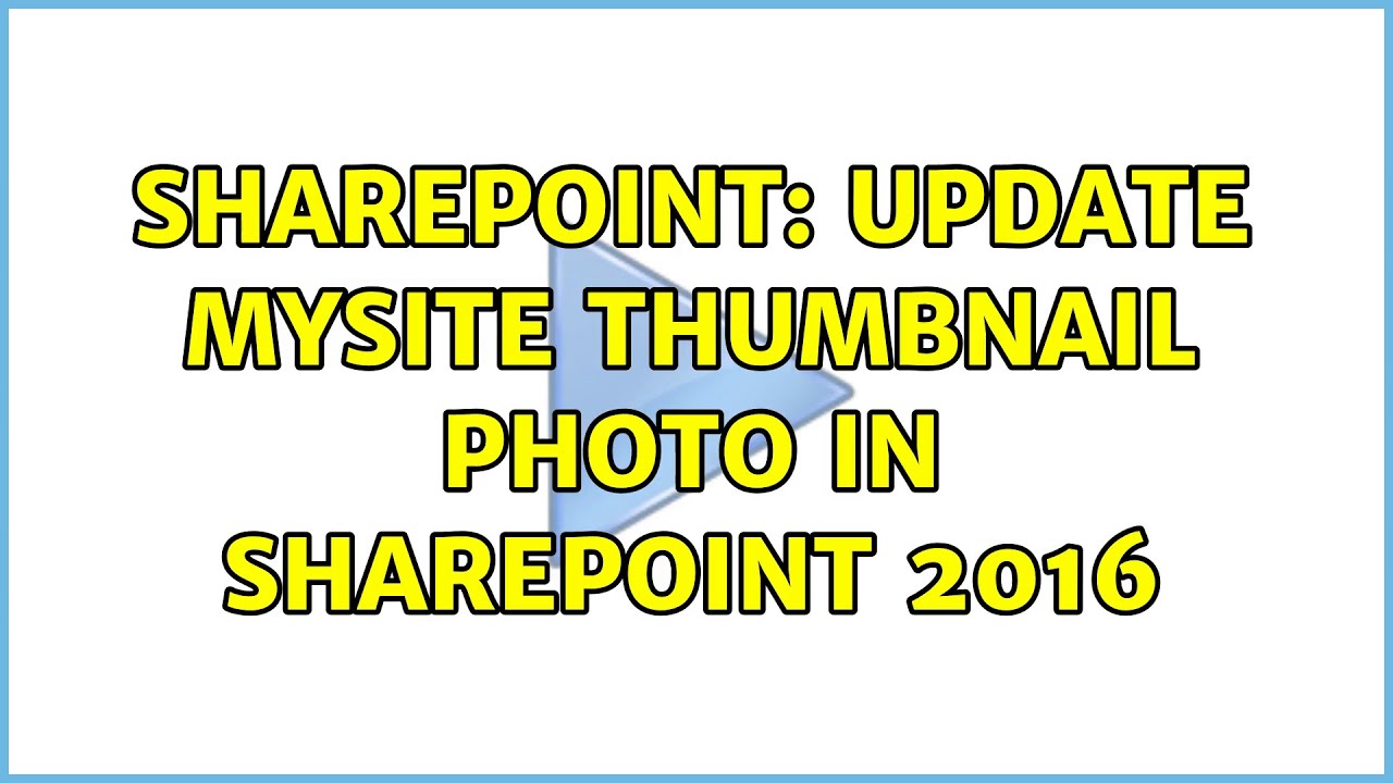 Sharepoint: Update MySite Thumbnail Photo in SharePoint 2016
