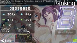 [osu!] Matvei30415 | Poppin'Party - Kira Kira datoka... (TV Size) [StarR's Extra] | 85.88% 80pp