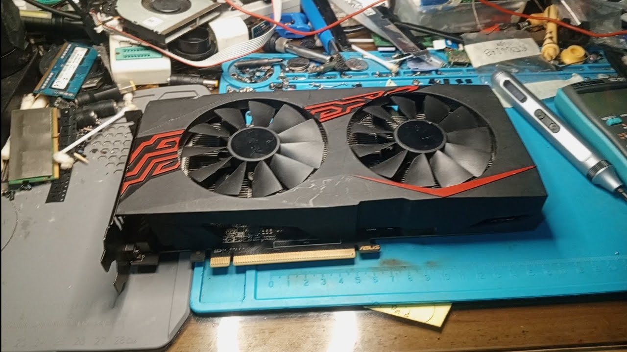 Asus EX-RX570-O4G DVI GPU Shorted Mosfet - YouTube