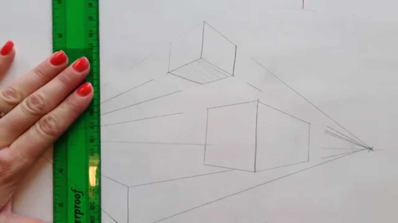 How To Draw 2 Point Perspective Cubes Youtube