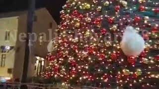 MERRY CHRISTMAS from JERUSALEM. Beautiful illumination of the Night City