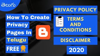Adsense Friendly - Privacy Policy | Disclaimer | Terms of Use - Pages for Website In Telugu (2020)
