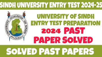 SINDH UNIVERSITY ENTRY TEST SOLVED PAST PAPER OF 2024 (PHASE-1) | HELD ON 13-10-2024