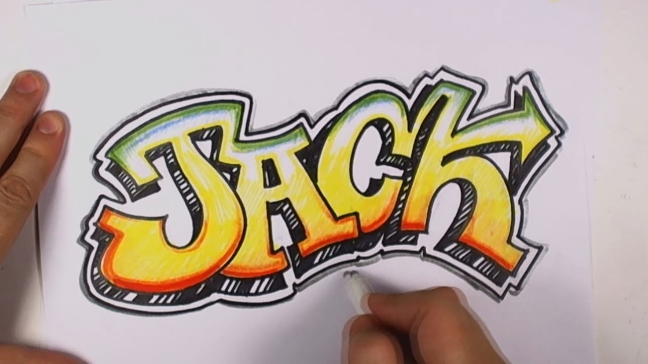 how to draw graffiti names step by step on paper