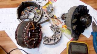 Svítí Kontrolka Dobíjení - Rozebrání Alternátoru - Vadný Diodový Blok Škoda Felicia