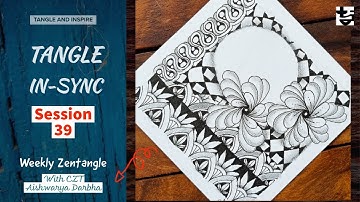 SHOWGIRL + PRESTWOOD + KNIGHTSBRIDGE + SIKITO - Zentangle Patterns - ✨TangleInSync#39 ✨Year 2021