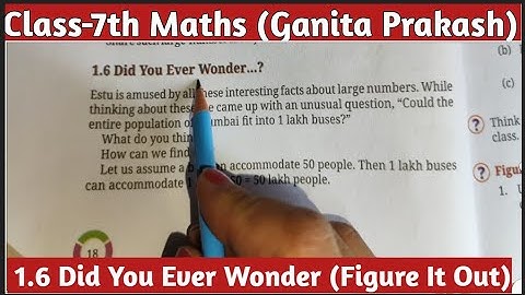 Ncert Class-7th Maths Ganita Chapter 1 Large Numbers Around Us  | 1.6 Did you Ever wonder